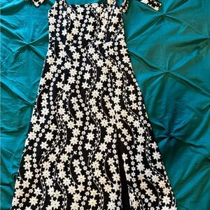 Sezane Dorotha Dress Ecru Embroidery/ Black - Size 4
